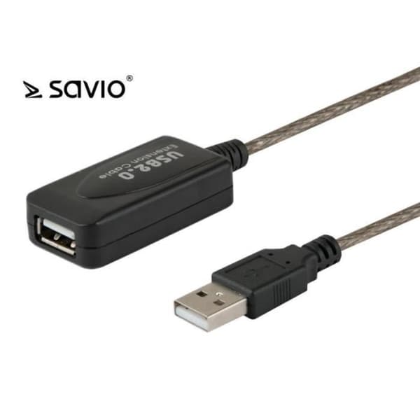 USB Active Extension 2.0 - SAVIO - CL-76 - 5 meter - Färg svart - Hög prestanda