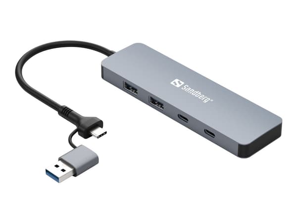 Sandberg - Hubb - USB-C/A - 2 x SuperSpeed USB 3.0 + 2 x USB-C - skrivbordsmodell