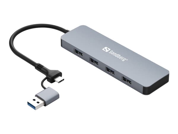 Sandberg - Hubb - USB-C/A - 4 x SuperSpeed USB 3.0 - skrivbordsmodell