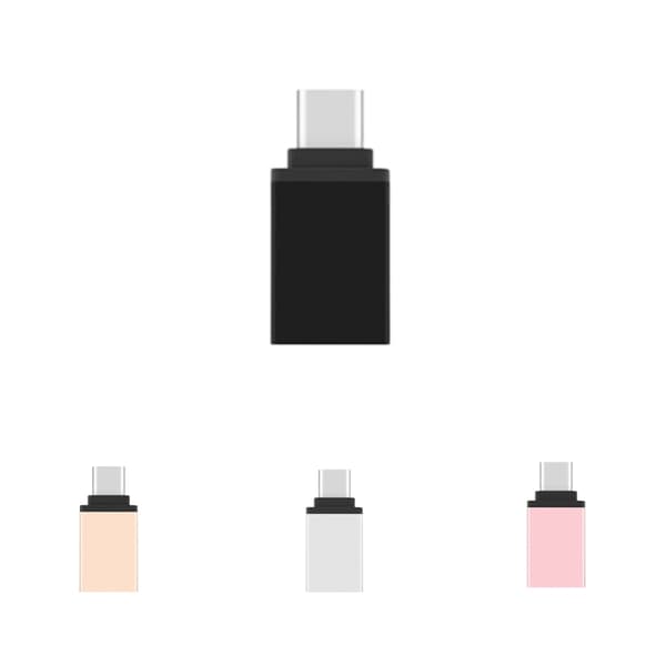 Højkvalitets USB til USB-C Adapter - Metal Sort