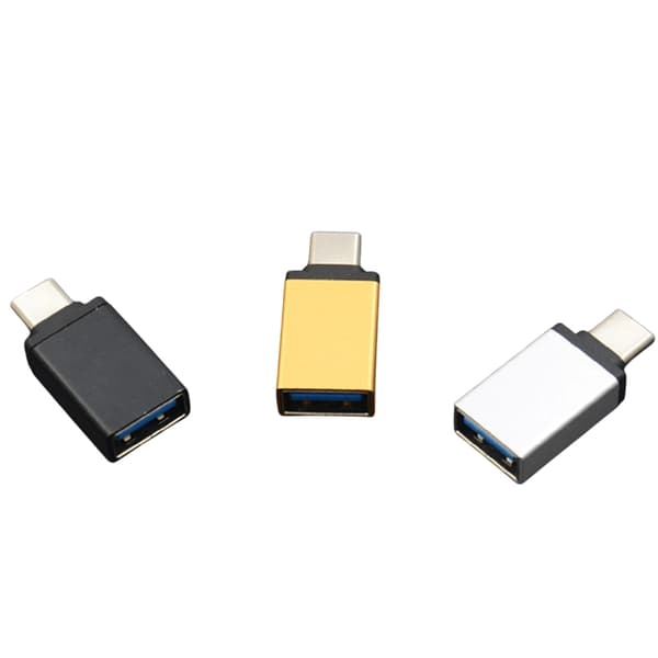 Højkvalitets USB til USB-C Adapter - Metal Sort