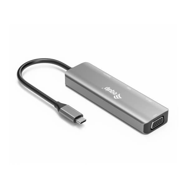 USB-grafikadapter - EQUIP - 133485 - 3840 x 2160 pixlar - USB Type-C - Svart/Silver aluminium