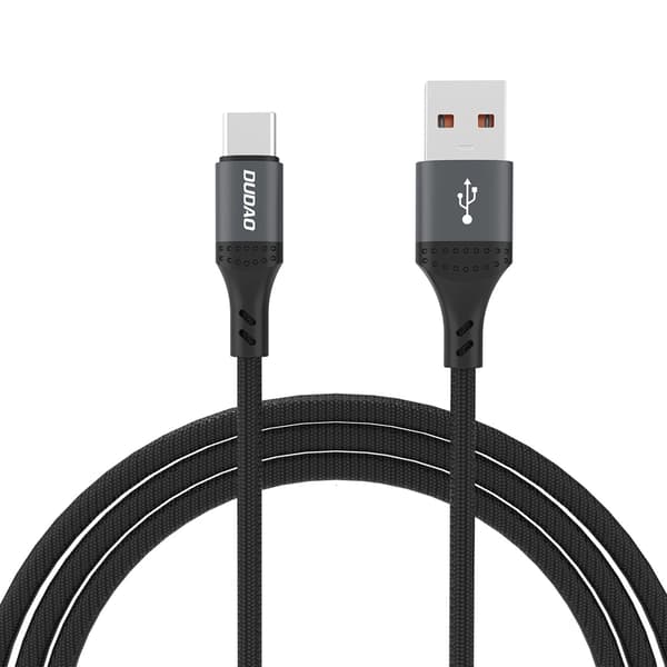 Dudao flätad USB till USB-C-kabel 5A 1,2 m med snabbladdning - Svart