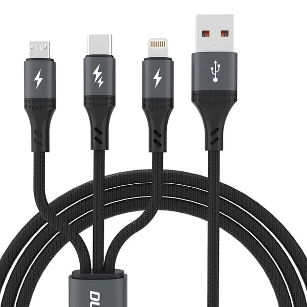 Dudao 3in1 USB-kaapeli 60W MicroUSB / USB-C / Lightning -yhteydellä