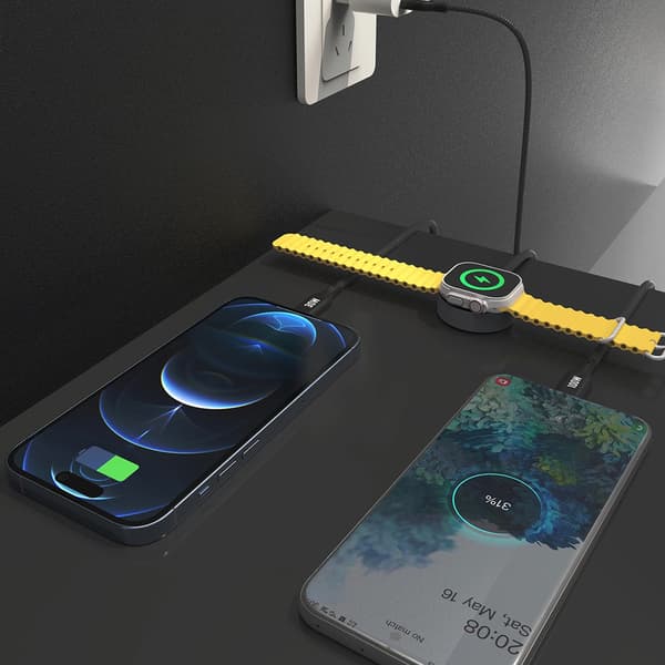 Dudao 3-i-1 USB-kabel med Apple Uroplader, USB-C og Lightning