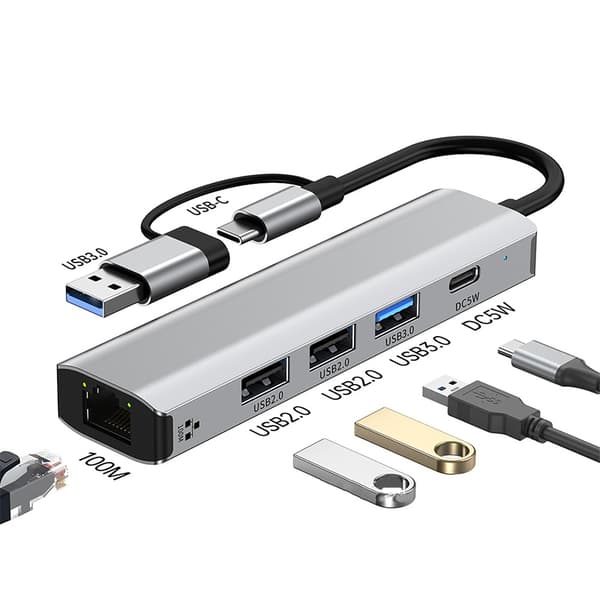 INF 5-i-2 multifunksjonell hub med Gigabit Ethernet-adapter