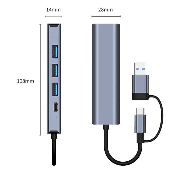 INF 5-i-1 Multifunktionel Dockingstation med Gigabit Ethernet