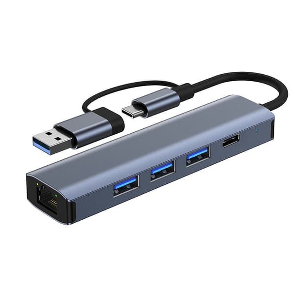 INF 5-i-1 Multifunktionel Dockingstation med Gigabit Ethernet