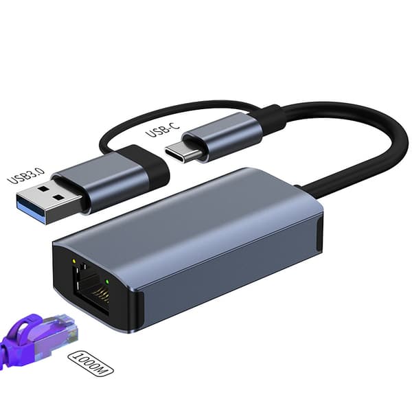 INF Gigabit Ethernet-adapter, USB 3.0 til RJ45-nettverkskonverter