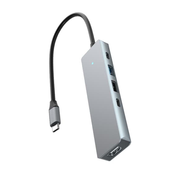 INF 9-i-1 USB-C-hubb med HDMI, PD-laddning och SD/TF-kortläsare