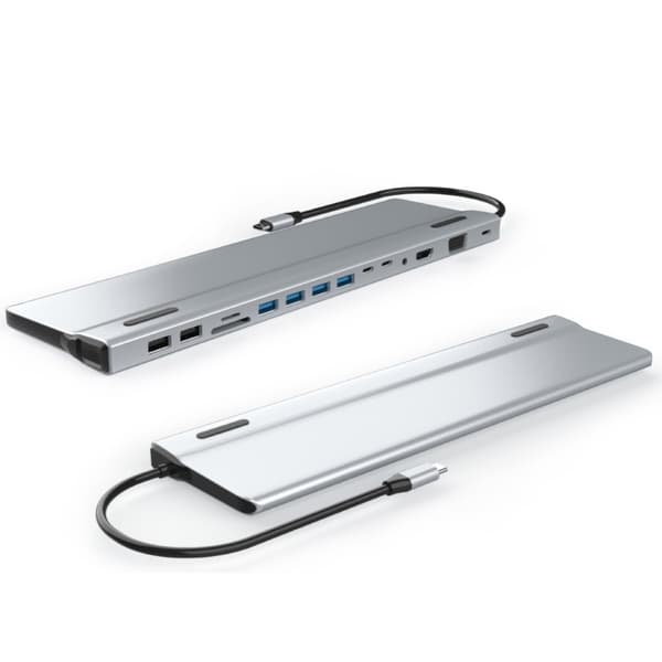 INF 14-i-1 USB-C Hub Multiport Adapter med HDMI, VGA, Ethernet, SD/TF Kortlæser