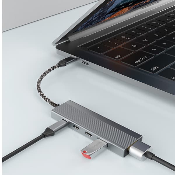 INF 5-i-1 USB-C Hub med HDMI, USB 3.0 og USB-C PD-opladning