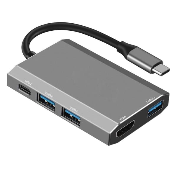 INF 5-i-1 Type-C Hub-adapter med HDMI, USB 3.0 og USB-C PD