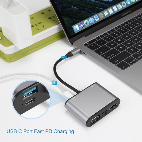 INF 8-i-1 USB-C Hub Multiport-adapter med HDMI, VGA, Ethernet