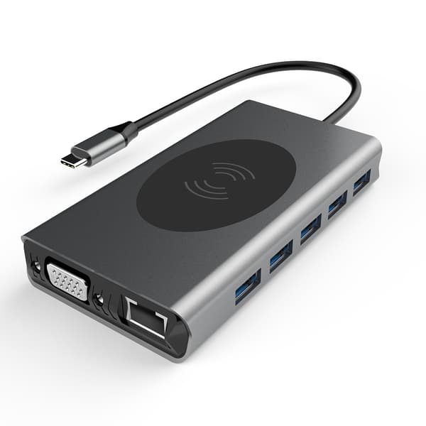 INF 14-i-1 Typ-C-hubb Multiport-adapter med Ethernet, HDMI, VGA