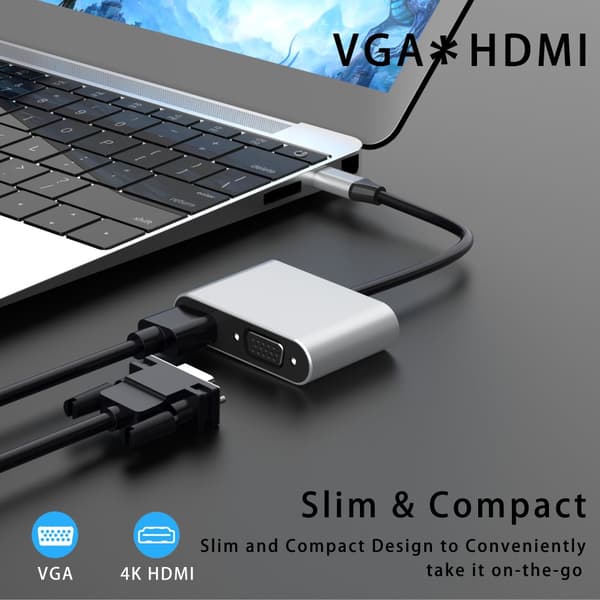 INF 15-i-1 USB-C Hub Multiport Adapter med HDMI, VGA, Ethernet, SD/TF Kortlæser