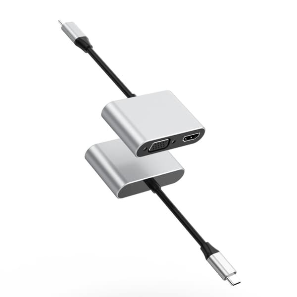 INF 15-in-1 USB-C Hub -monitoimiadapteri HDMI:llä, VGA:lla, Ethernetillä ja SD/TF-kortinlukijalla