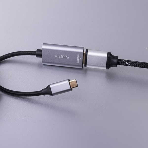 USB-C till HDMI 4K 60HZ adapter för video ljudöverföring Maxlife Svart