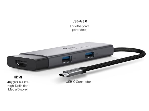 TP-Link UH5020C, USB Type-C, HDMI, USB 3.2 Gen 1 (3.1 Gen 1) Type-A, USB Type-C, 5000 Mbit/s, 60 hz, 2160p, 4096 x 2160 pixlar