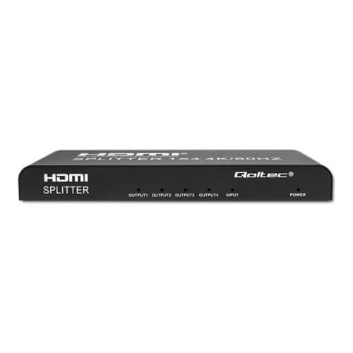 Qoltec - video/audiosplitter - aktiv, hög stabilitet - 4 portar