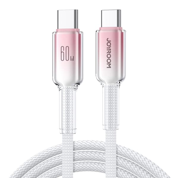 Joyroom Crystal-Clear 60W USB-C-Kabel 1,2m - Vit