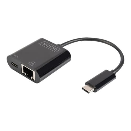 DIGITUS DN-3027 - nätverksadapter - USB-C - Gigabit Ethernet + USB-C