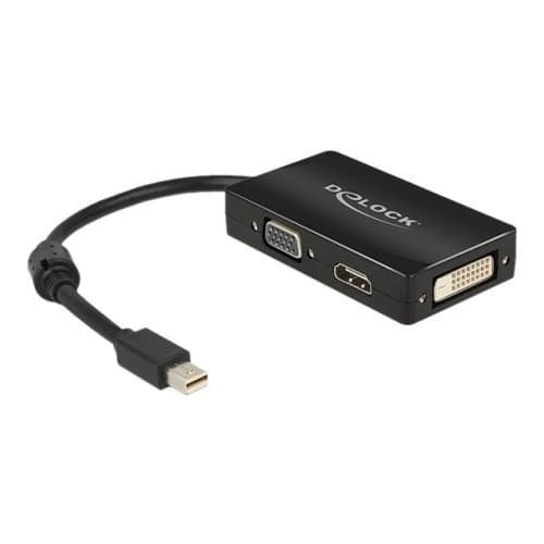 Delock Delock Adapter mini Displayport 1.1 male > VGA / HDMI / DVI female Passive - videokonverterare - svart
