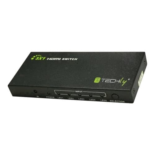 TECHly 5 IN 1 OUT HDMI Switch with Remote Control, 4Kx2K, 3D - video-/ljudomkopplare - 5 portar