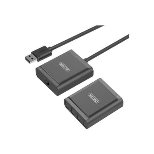 Unitek USB2.0 Extender Over RJ45 + 4-Port Hub - USB-förlängningskabel - USB 2.0