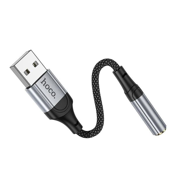 Hoco Adapter USB-A till Aux Jack 3.5mm 0.12m LS36 - Svart