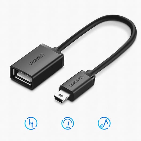 Ugreen Mini USB-B till USB-A OTG Adapter - Svart