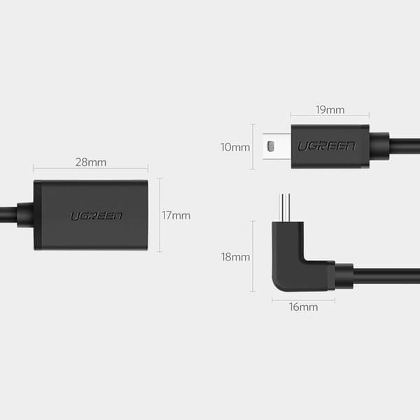 Ugreen Mini USB-B till USB-A OTG Adapter - Svart