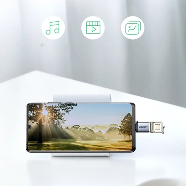 Ugreen USB-C till USB-A Adapter Med Snodd - Grå