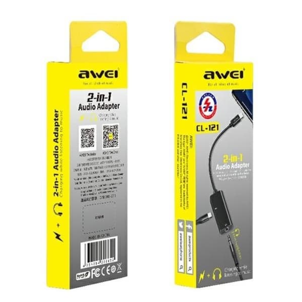 Awei Lightning Till Audio Adapter CL-121 - Svart