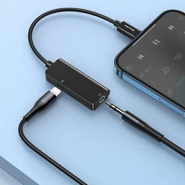 Awei Lightning Till Audio Adapter CL-121 - Svart