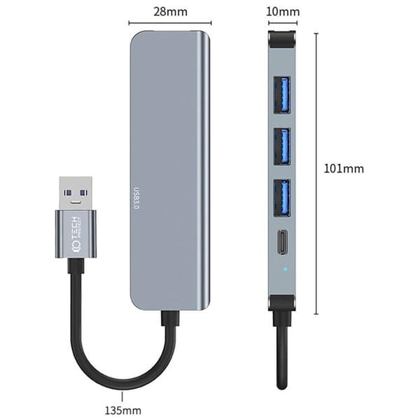 Tech-Protect 5IN1 Hub Adapter - Grå