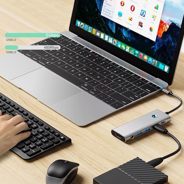 Tech-Protect HB04 9in1 Hub Adapter - Space Grå