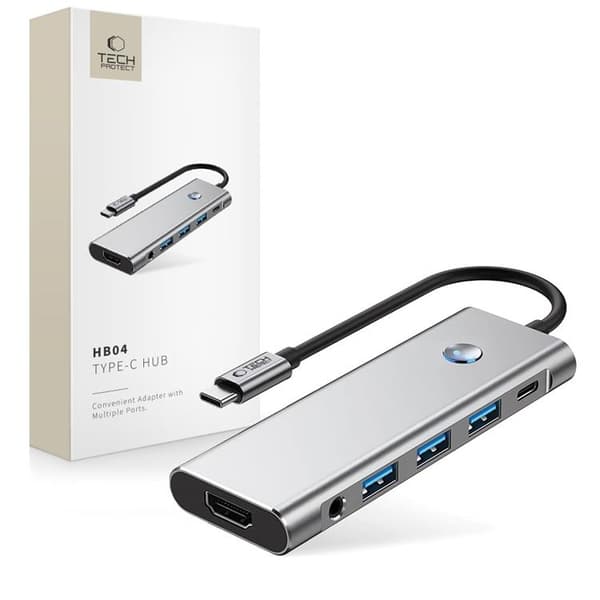 Tech-Protect HB04 9in1 Hub Adapter - Space Grå