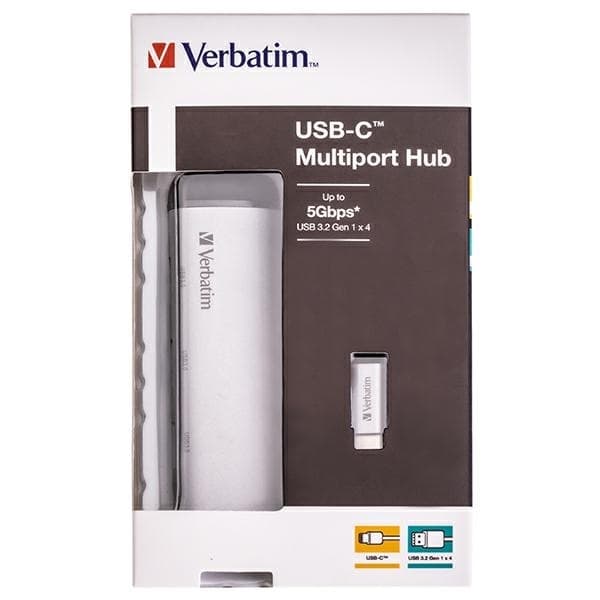 Verbatim USB-C till USB-A 4-Portar Hubb Adapter 49147 - Silver
