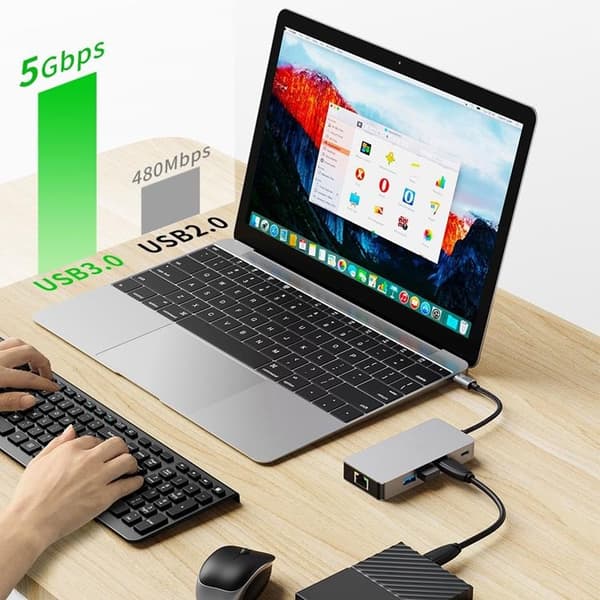 Tech-Protect HB05 9in1 Hub Adapter - Space Grå