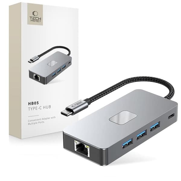 Tech-Protect HB05 9in1 Hub Adapter - Space Grå