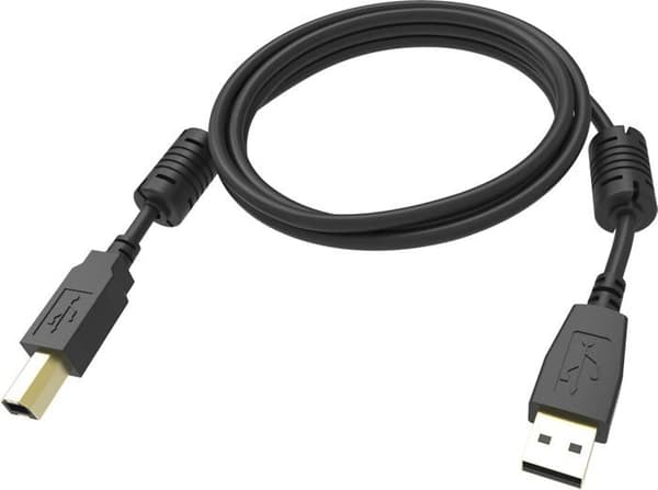 Vision - TC 1MUSB/BL - Professionell - USB-kabel - USB (M) till USB Typ B (M) - USB 2.0 - 1 m - Svart