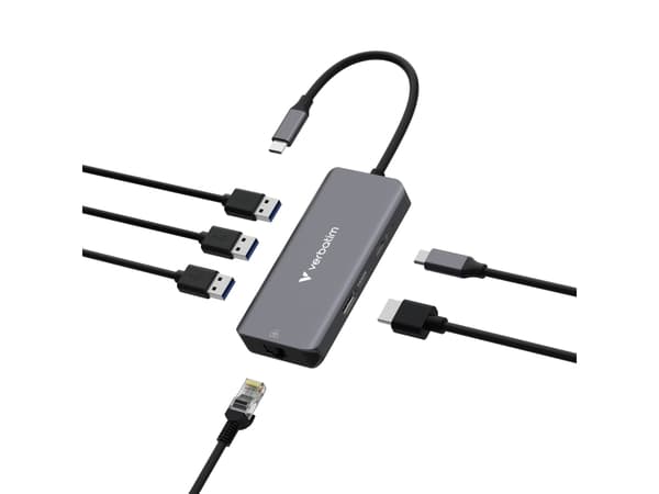 Verbatim 32157, USB 3.2 Gen 1 (3.1 Gen 1) Type-C, HDMI, RJ-45, USB 3.2 Gen 1 (3.1 Gen 1) Type-A, USB 3.2 Gen 1 (3.1 Gen 1) Type-C, 5000 Mbit/s, 3840