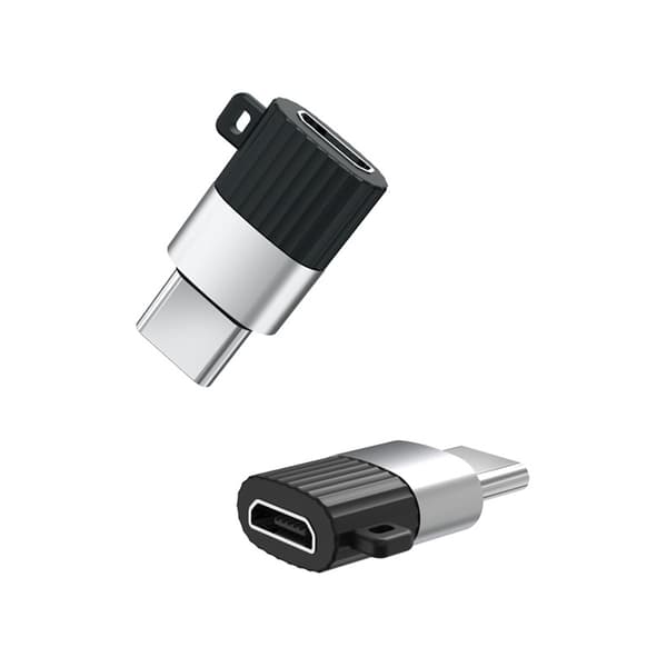 XO USB-adapter microUSB til USB-C med dataoverføring - Svart