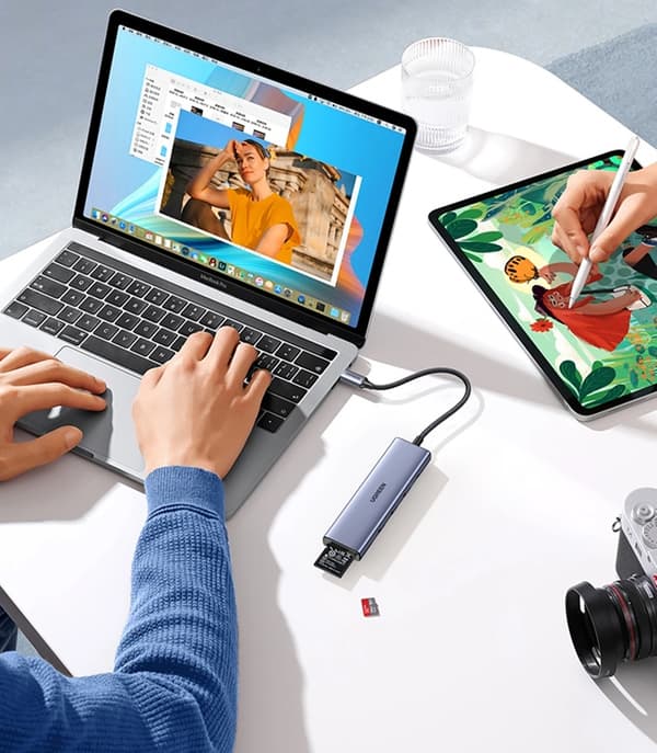 Ugreen 6in1 HUB USB-C Till HDMI, SD/TF Kortläsare, 3xUSB-A 3.0
