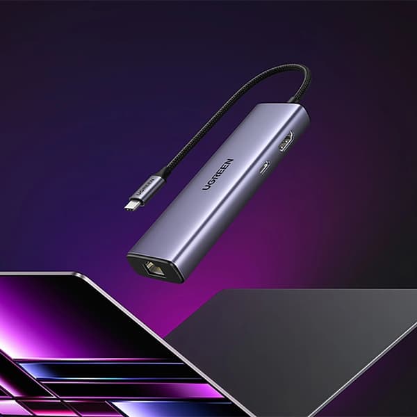 Ugreen 6in1 HUB USB-C Till 1x USB-C 1xHDMI 1xRJ45 3xUSB-A 3.0