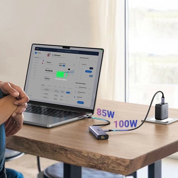 Ugreen 6in1 HUB USB-C Till 1x USB-C 1xHDMI 1xRJ45 3xUSB-A 3.0