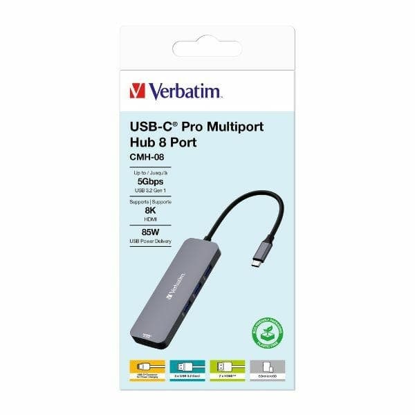 Verbatim 8in1 HUBB USB-C Multiport Adapter med microSD