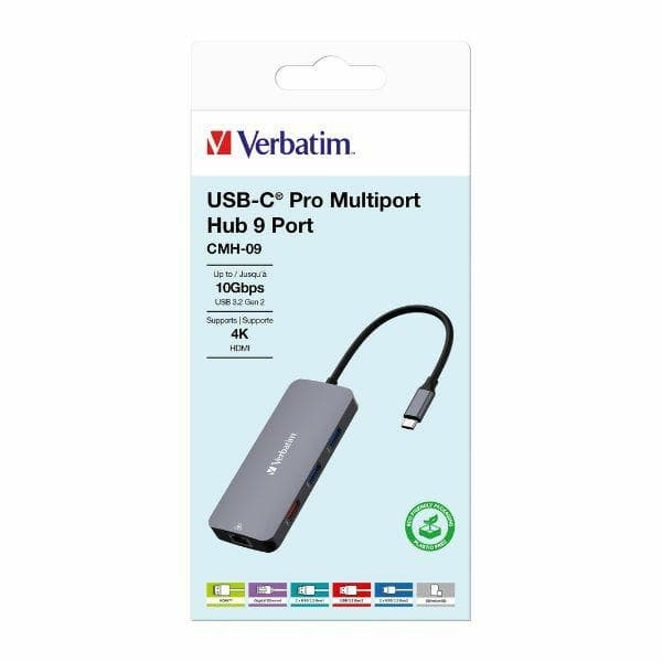 Verbatim 9in1 HUBB USB-C Multiport Adapter med Ethernet 32152