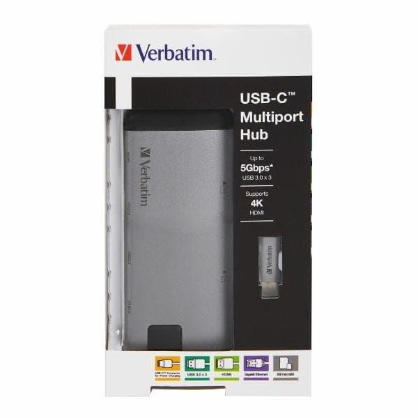Verbatim 7in1 HUBB USB-C Multiport Adapter med Ethernet, microSD 49142